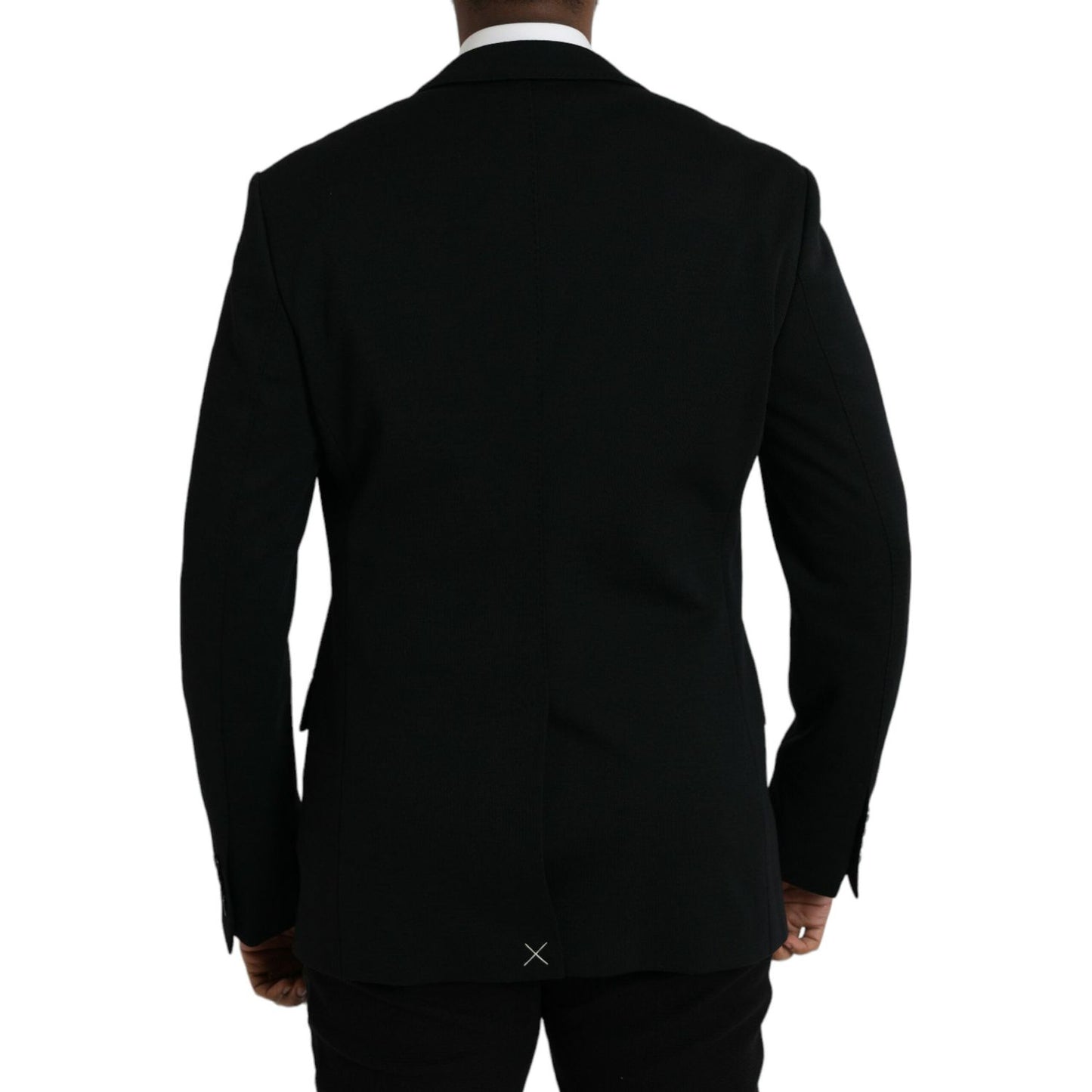 Dolce & Gabbana Black Wool Single Breasted Coat Blazer Dolce & Gabbana Black