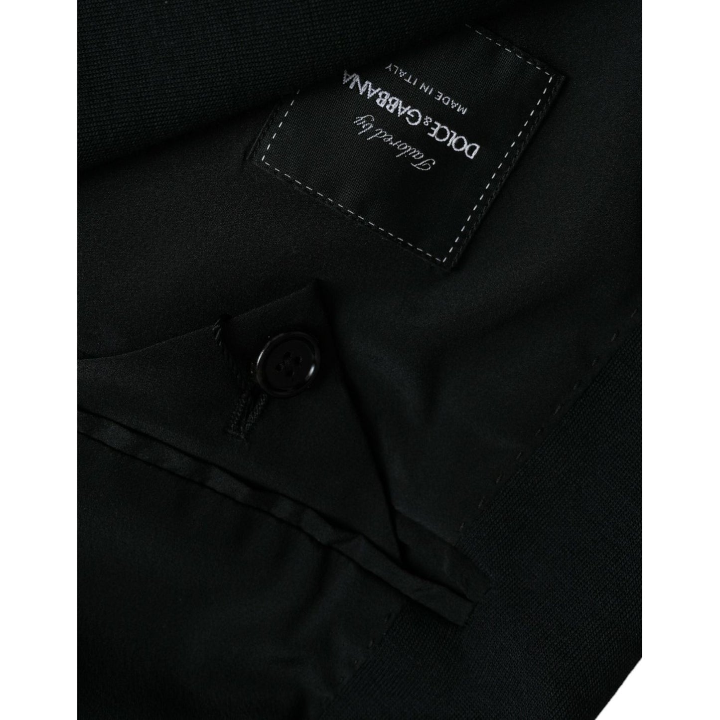 Dolce & Gabbana Black Wool Single Breasted Coat Blazer Dolce & Gabbana Black