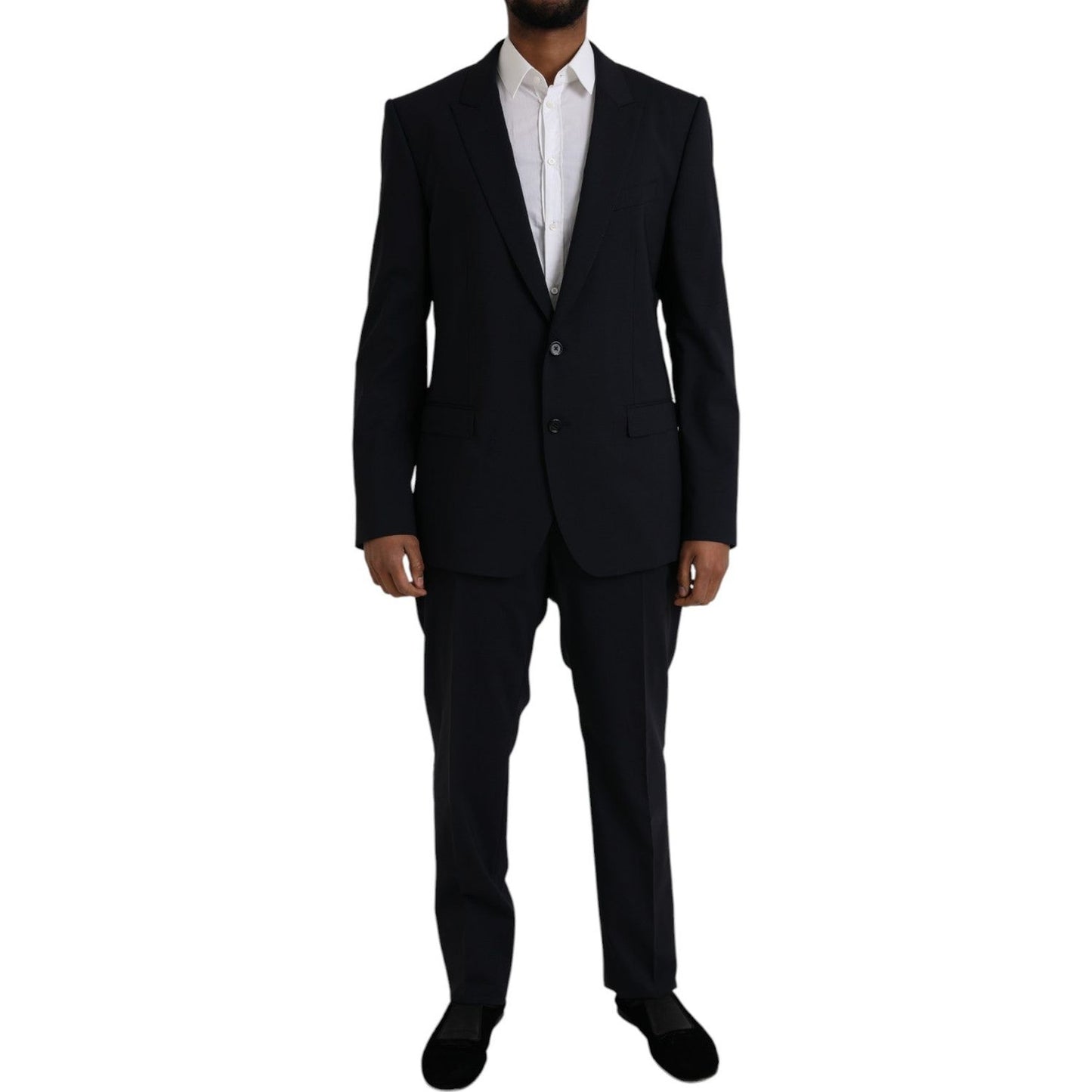 Dolce & Gabbana Blue MARTINI Wool Formal 2 Piece Suit Dolce & Gabbana Black