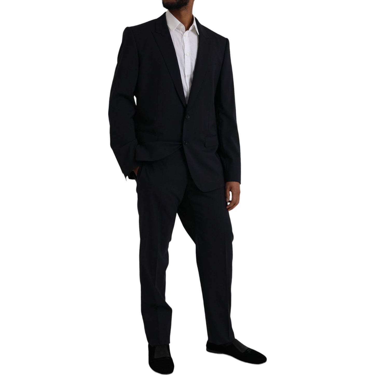 Dolce & Gabbana Blue MARTINI Wool Formal 2 Piece Suit Dolce & Gabbana Black