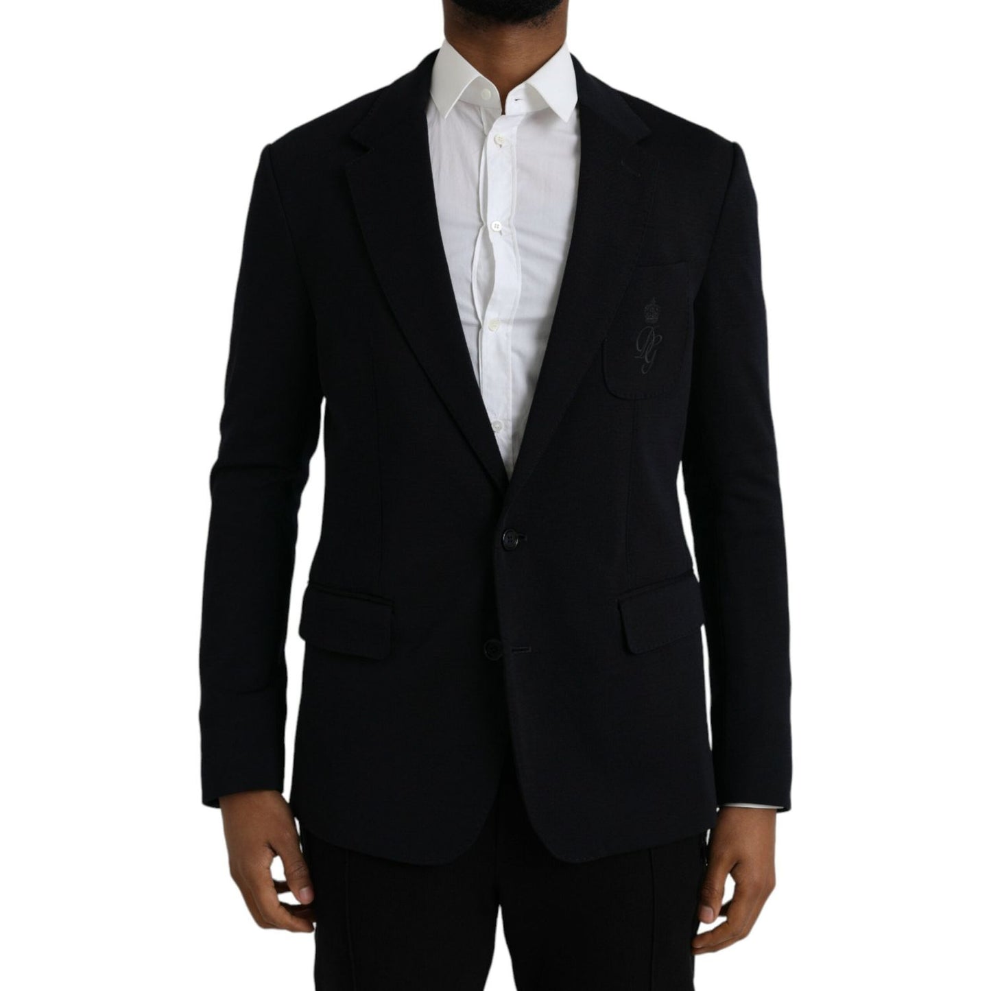Dolce & Gabbana Black Wool Single Breasted Coat Blazer Dolce & Gabbana Black
