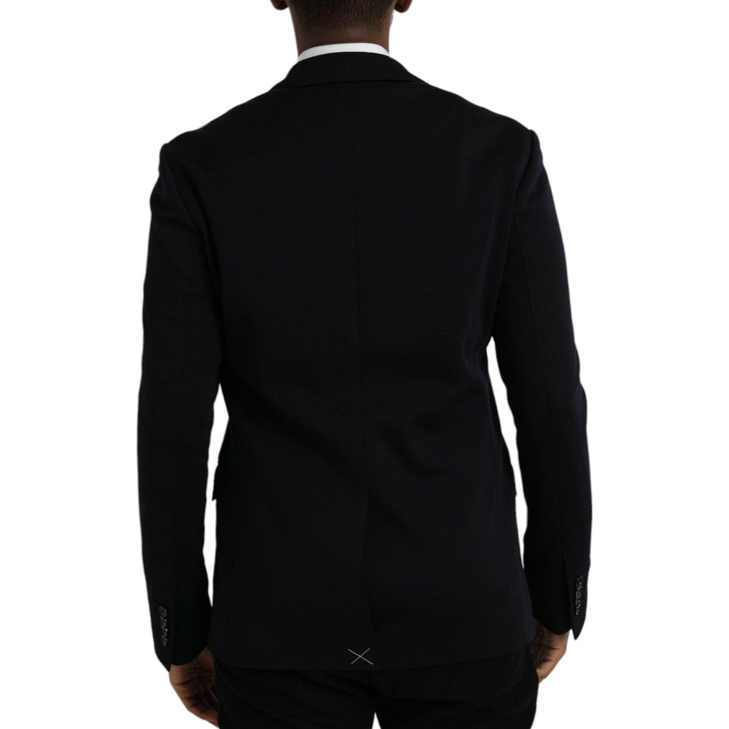 Dolce & Gabbana Black Wool Single Breasted Coat Blazer Dolce & Gabbana Black