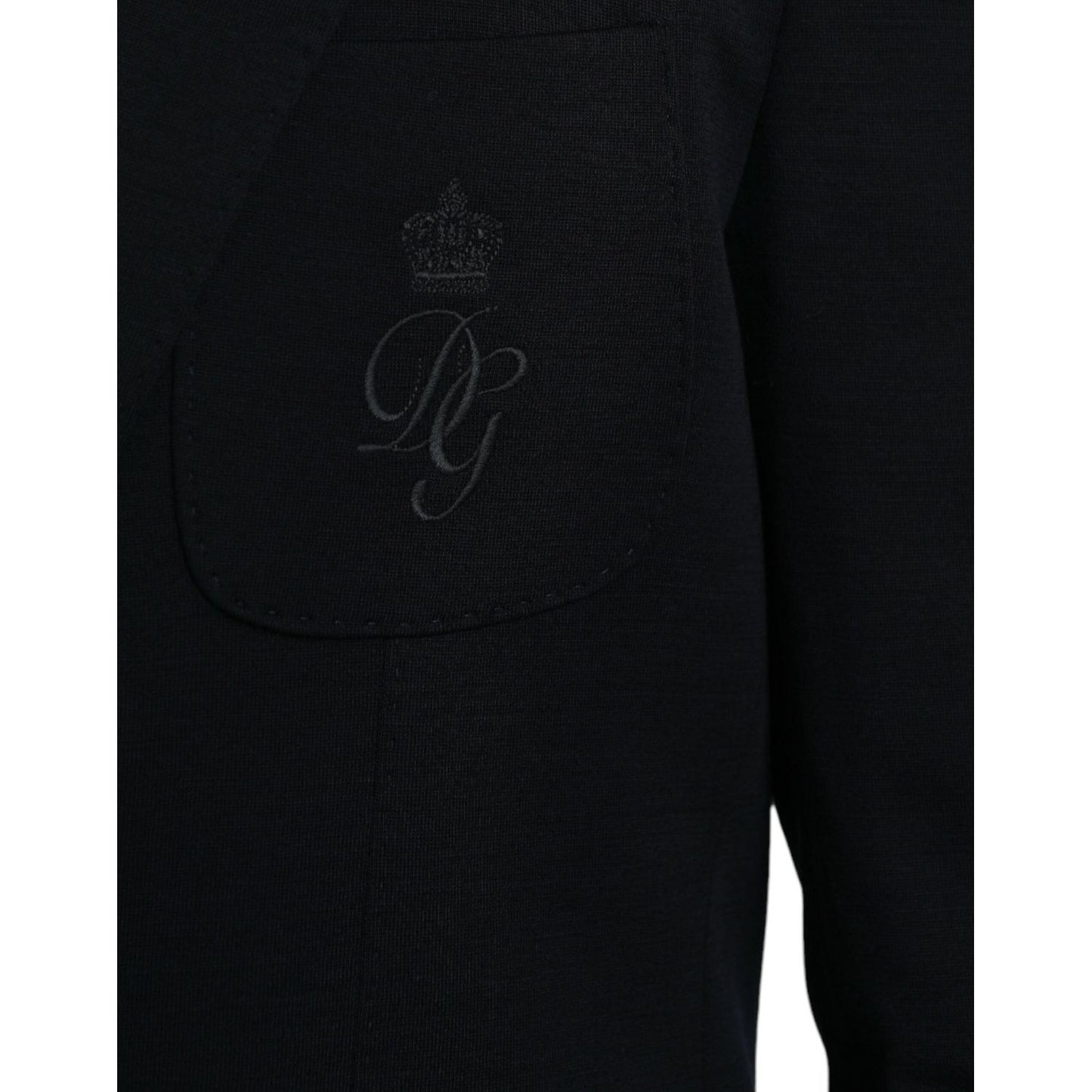 Dolce & Gabbana Black Wool Single Breasted Coat Blazer Dolce & Gabbana Black