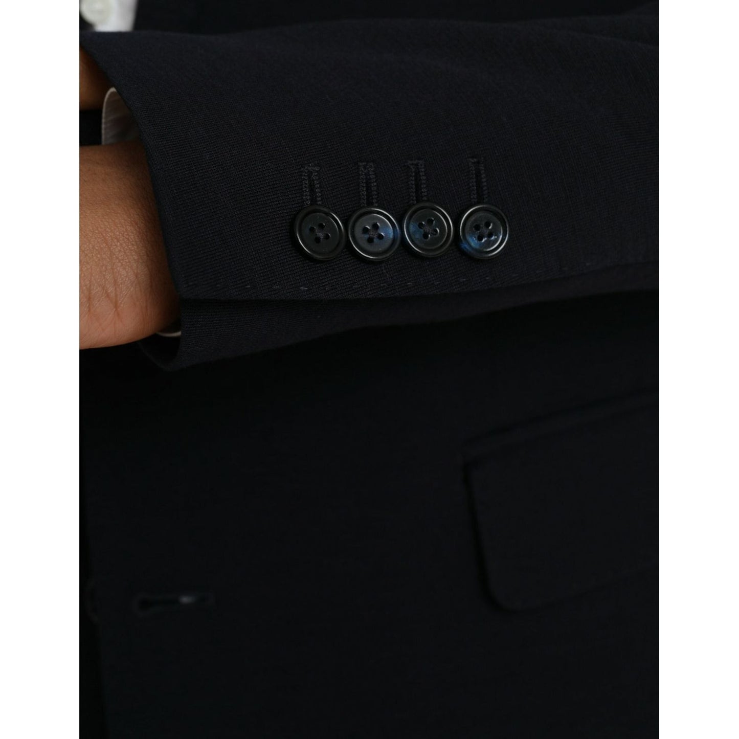Dolce & Gabbana Black Wool Single Breasted Coat Blazer Dolce & Gabbana Black