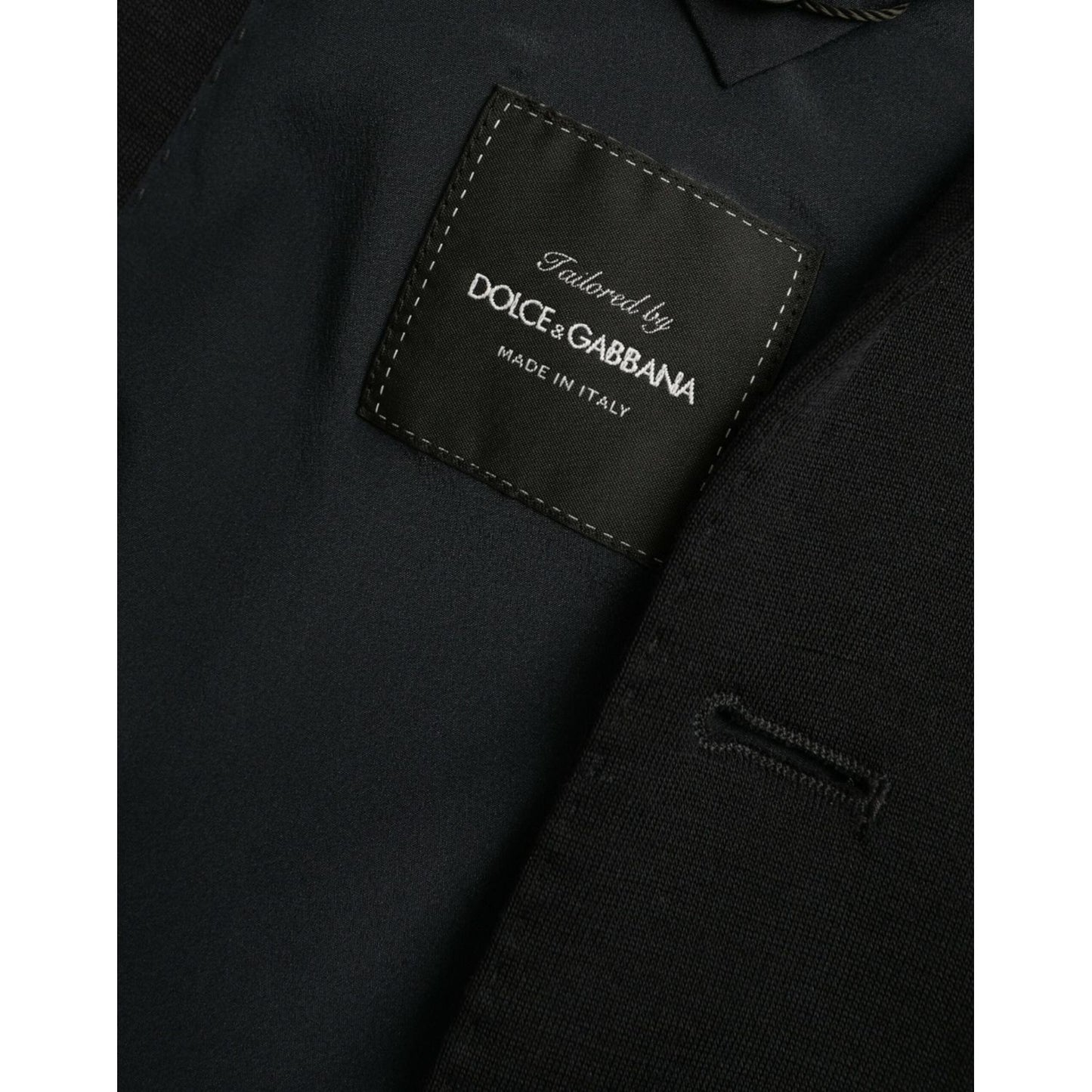 Dolce & Gabbana Black Wool Single Breasted Coat Blazer Dolce & Gabbana Black