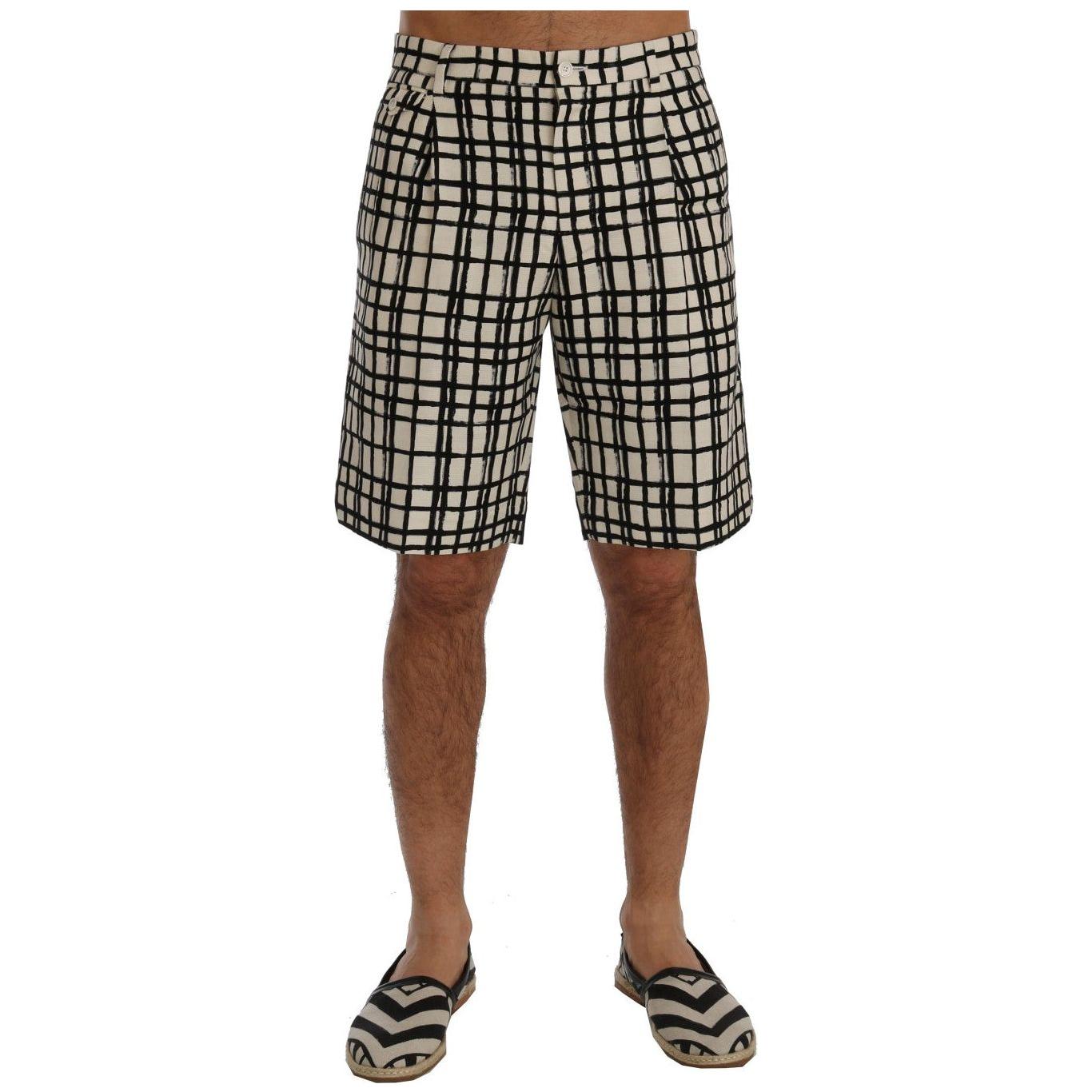 Dolce & Gabbana Elegant Striped Cotton-Linen Shorts Dolce & Gabbana Dim Gray