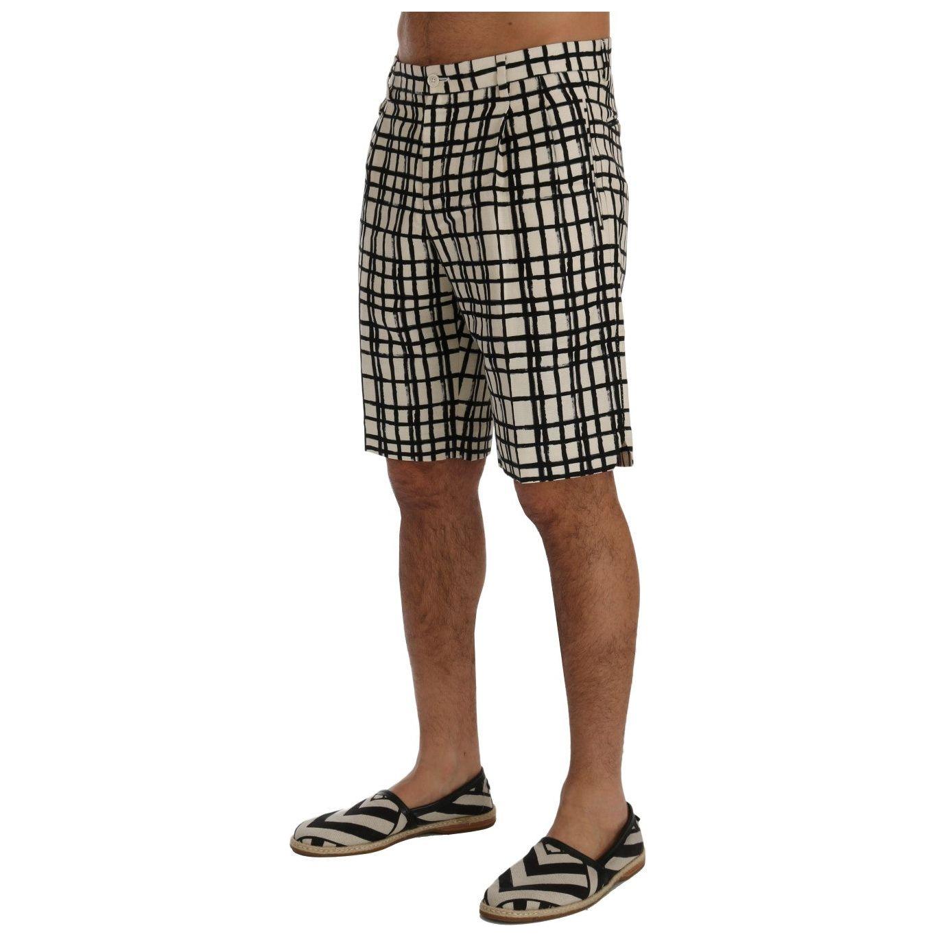 Dolce & Gabbana Elegant Striped Cotton-Linen Shorts Dolce & Gabbana Dim Gray