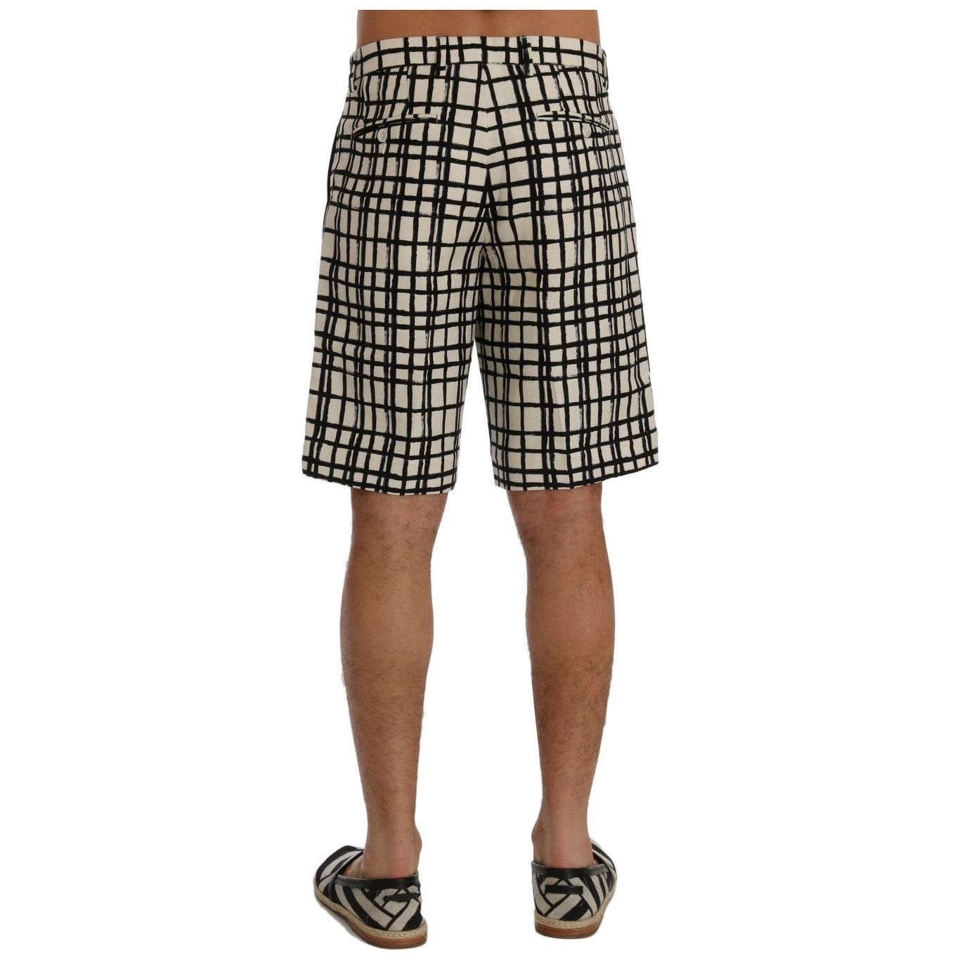 Dolce & Gabbana Elegant Striped Cotton-Linen Shorts Dolce & Gabbana Dim Gray