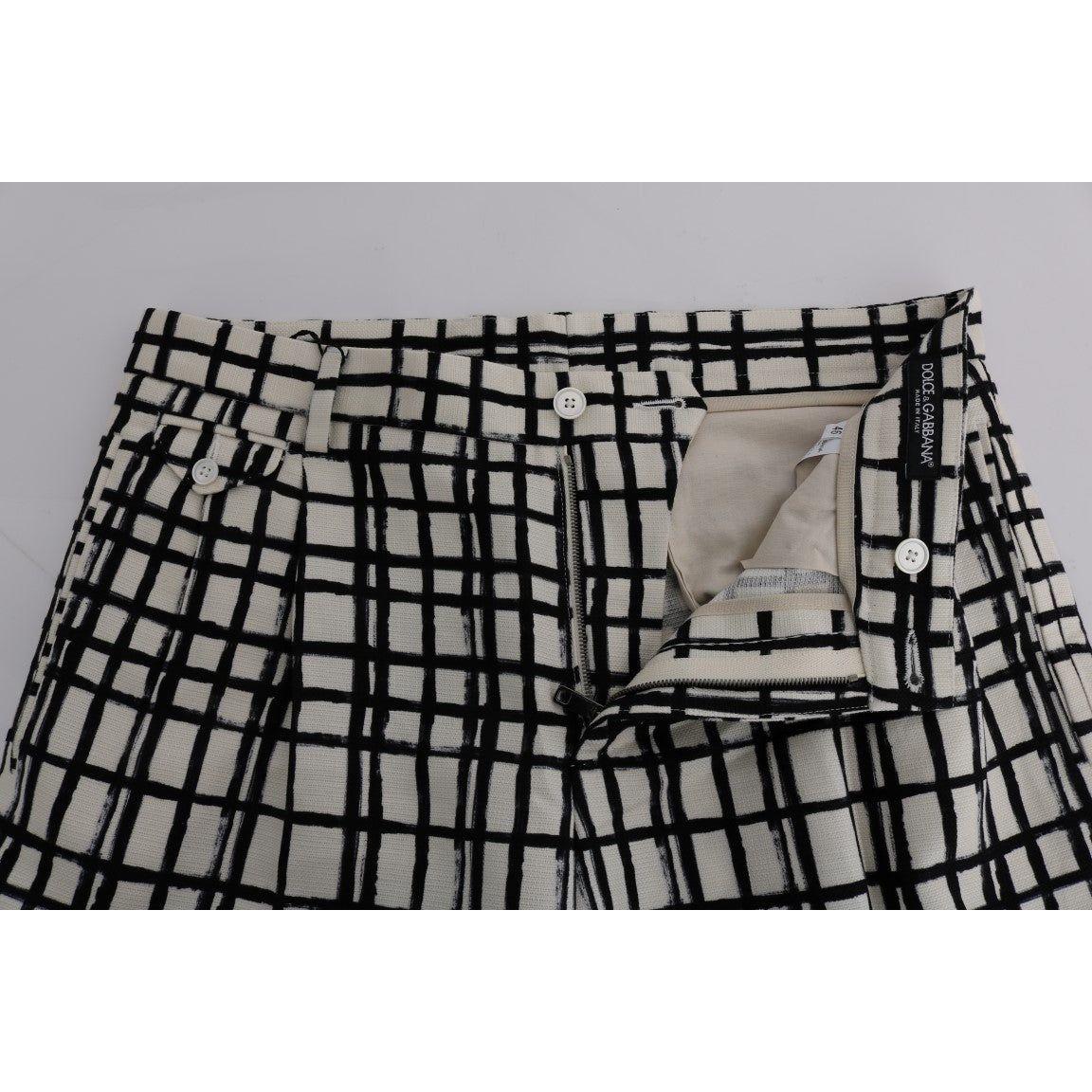 Dolce & Gabbana Elegant Striped Cotton-Linen Shorts Dolce & Gabbana Dark Gray