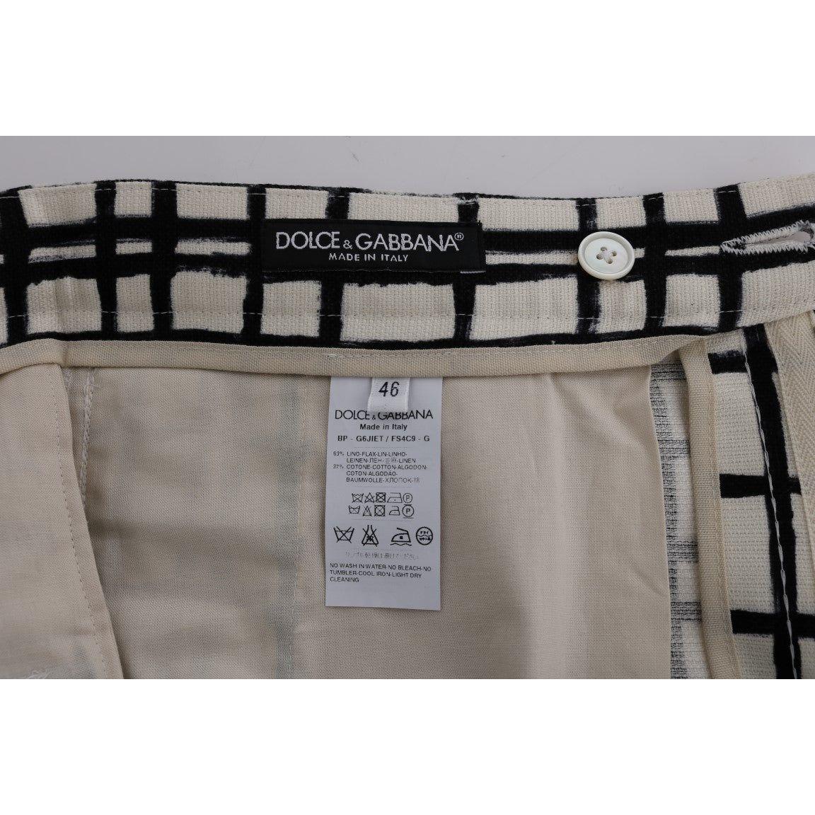 Dolce & Gabbana Elegant Striped Cotton-Linen Shorts Dolce & Gabbana Light Slate Gray