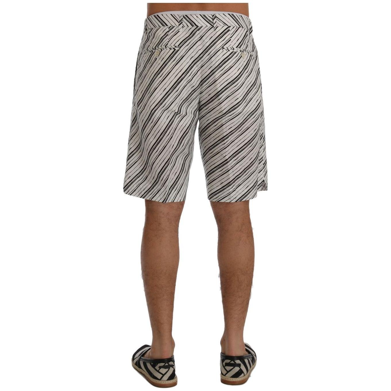 Dolce & Gabbana Elegant Striped Cotton-Linen Shorts Dolce & Gabbana Rosy Brown