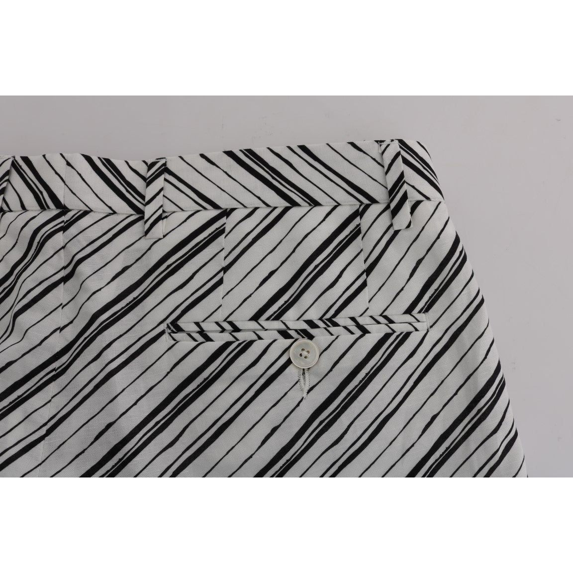 Dolce & Gabbana Elegant Striped Cotton-Linen Shorts Dolce & Gabbana Dark Gray