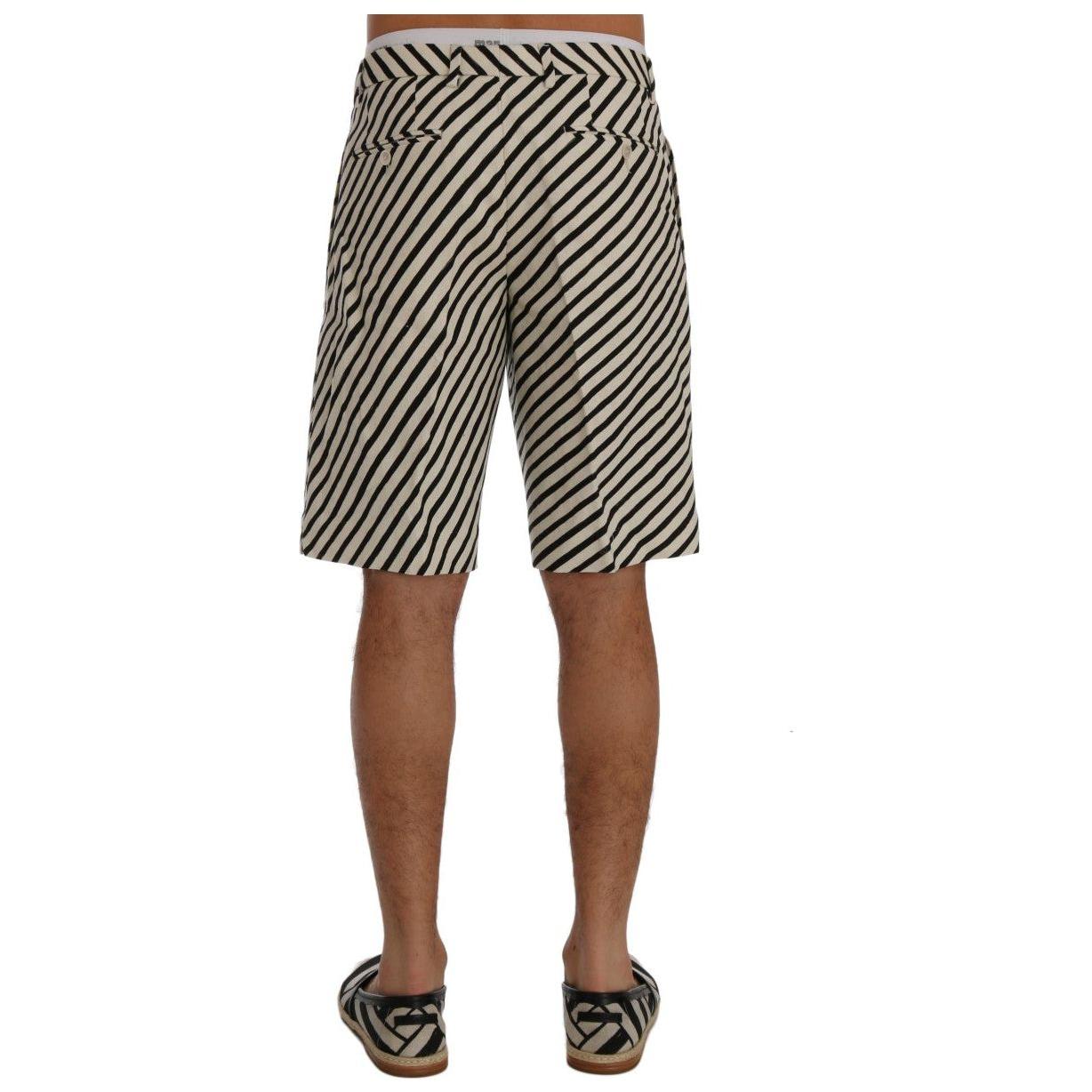 Dolce & Gabbana Striped Hemp Casual Shorts Dolce & Gabbana Rosy Brown