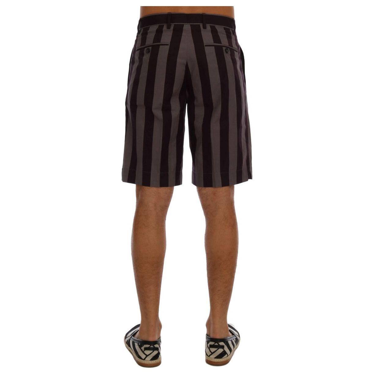 Dolce & Gabbana Casual Striped Cotton Shorts Dolce & Gabbana Dark Slate Gray