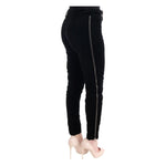 Ermanno Scervino Black Viscose Blend Velvet Cropped Pants SIG30308-1