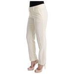 Ermanno Scervino White Cotton Regular Fit Casual Pants SIG30319-4