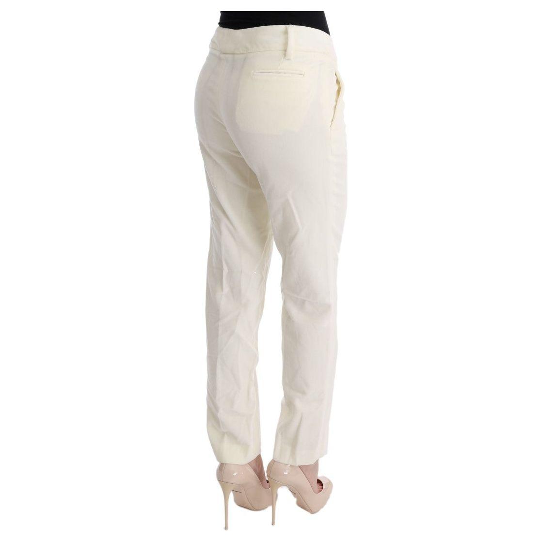 Ermanno Scervino White Cotton Regular Fit Casual Pants SIG30319-4