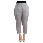 Ermanno Scervino Gray Silk Cropped Casual Pants SIG30324-3