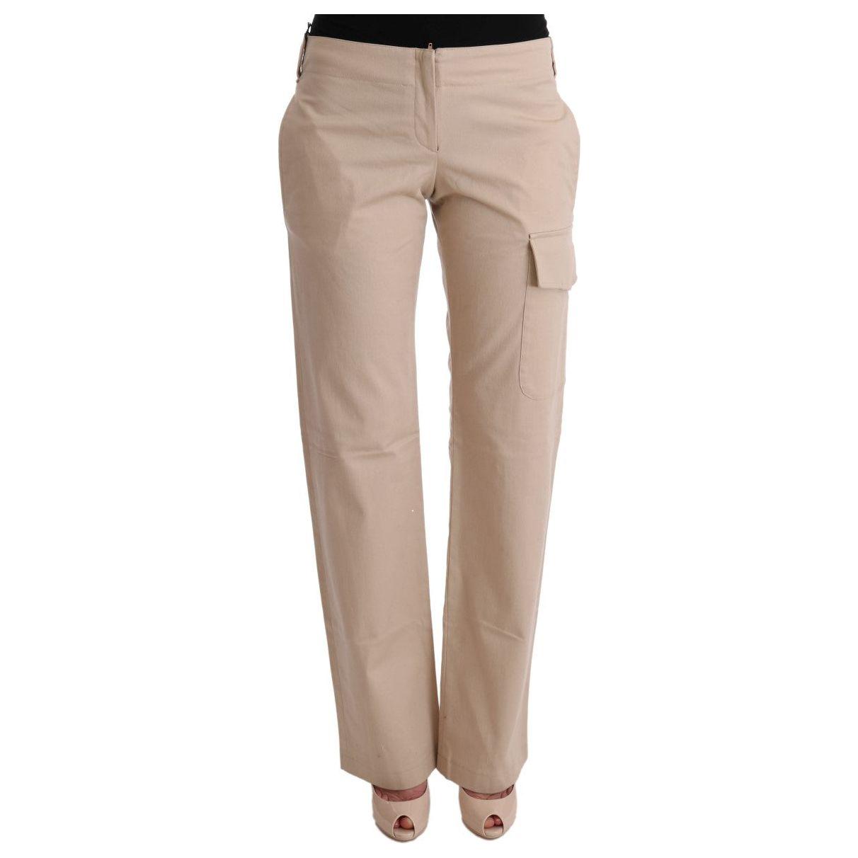 Ermanno Scervino Beige Cotton Wool Regular Fit Pants SIG30353-1