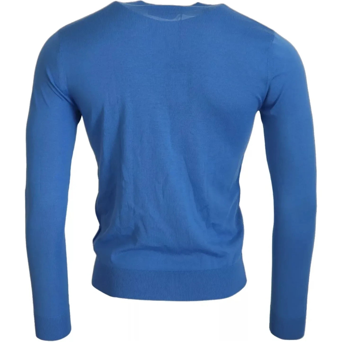 Dsquared² Blue Wool Long Sleeves Crewneck Pullover Sweater Dsquared² Steel Blue
