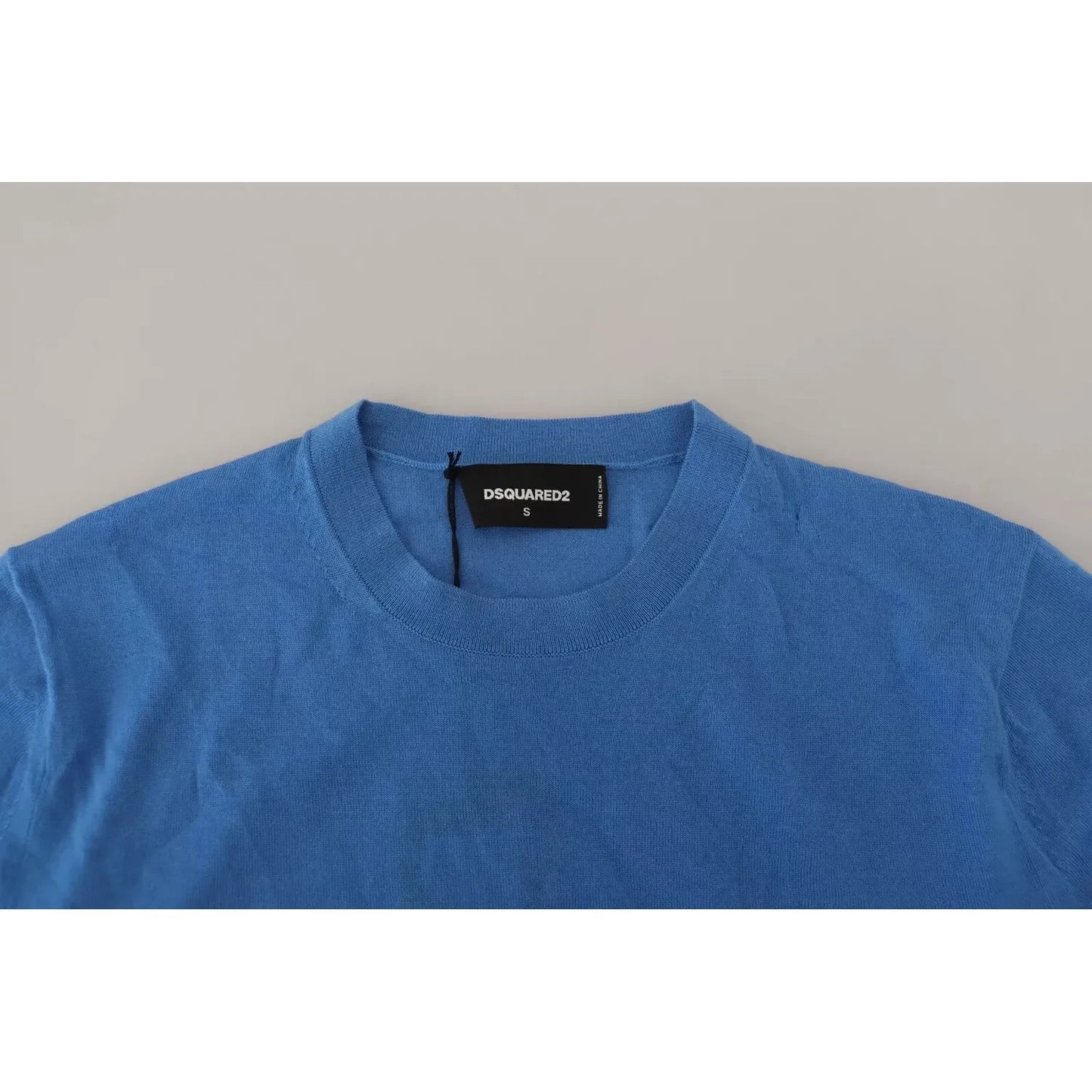 Dsquared² Blue Wool Long Sleeves Crewneck Pullover Sweater Dsquared² Gray