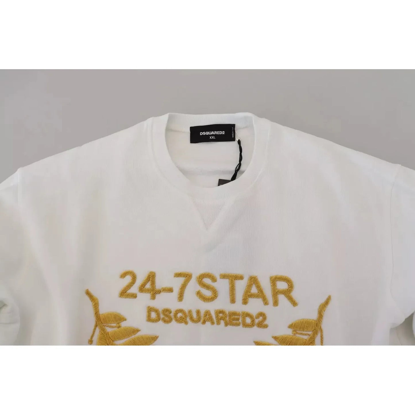 Dsquared² White Embroidered Crewneck Sweatshirt Sweater Dsquared² Gray