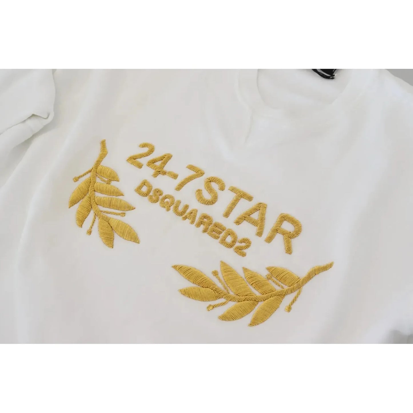 Dsquared² White Embroidered Crewneck Sweatshirt Sweater Dsquared² Light Gray