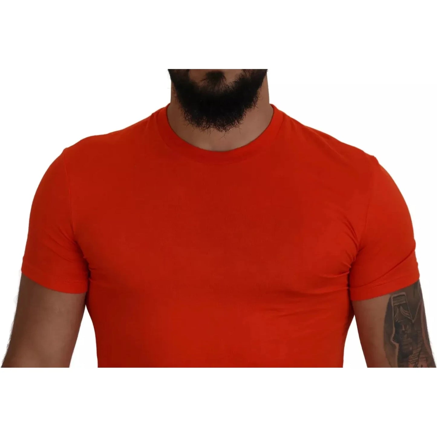 Dsquared² Orange Modal Short Sleeves Crewneck T-shirt Dsquared² Firebrick