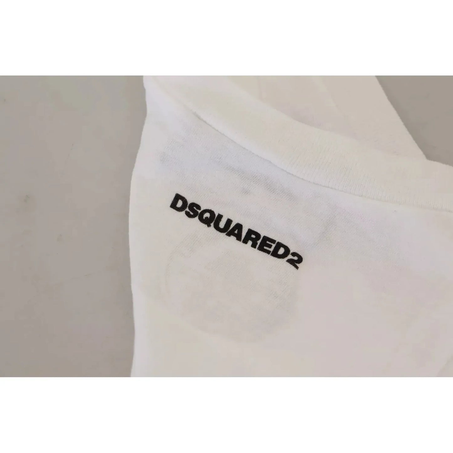 Dsquared² White Cotton Linen Sleeveless Tank T-shirt Dsquared² Gray