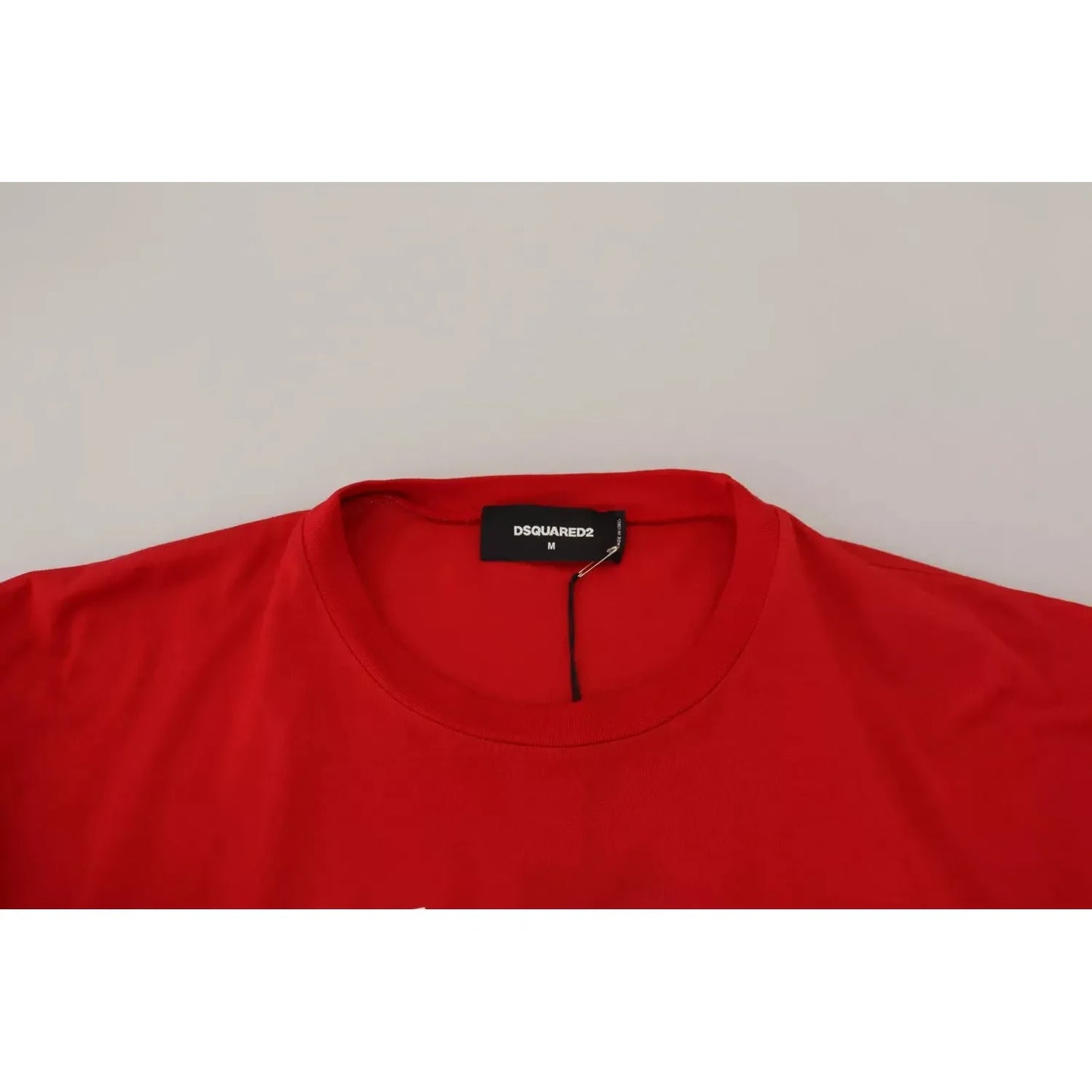 Dsquared² Red Printed Cotton Short Sleeves Crewneck T-shirt Dsquared² Gray