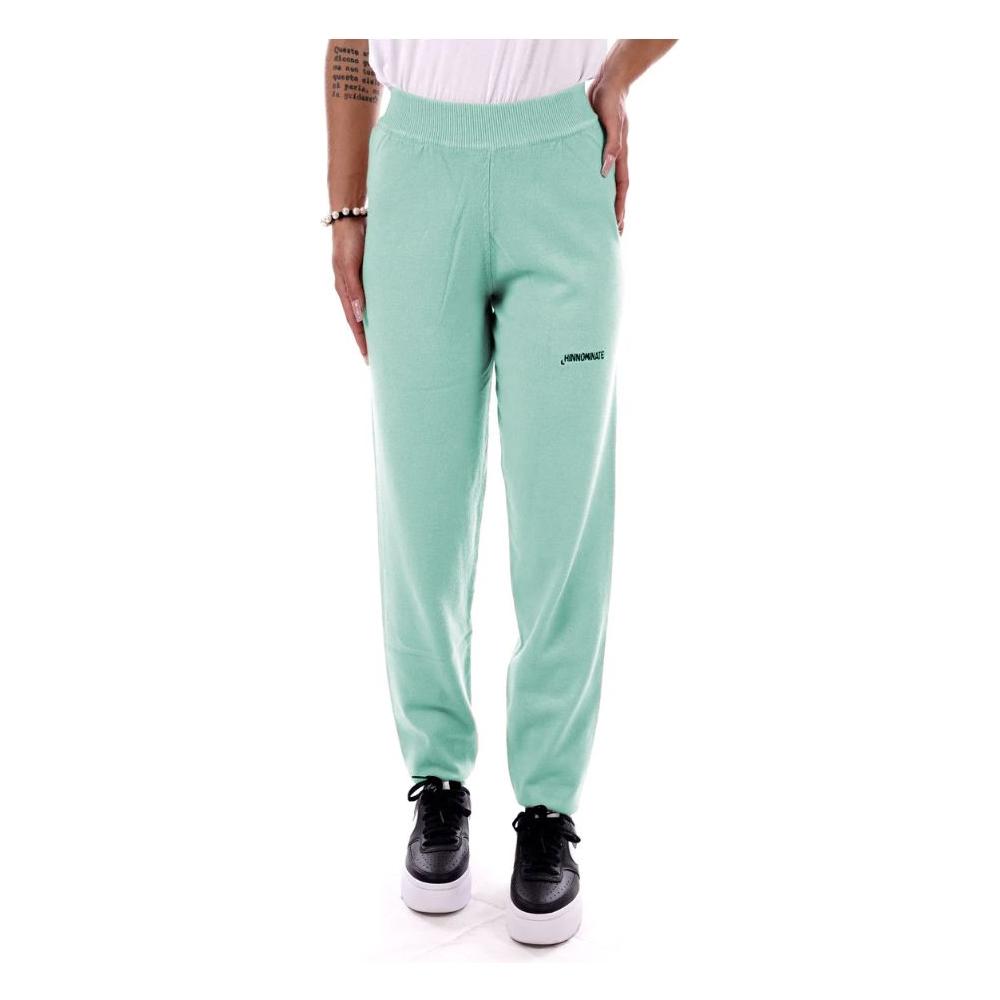 Hinnominate Mint Green Wool Blend Tracksuit Trousers Hinnominate Dark Gray