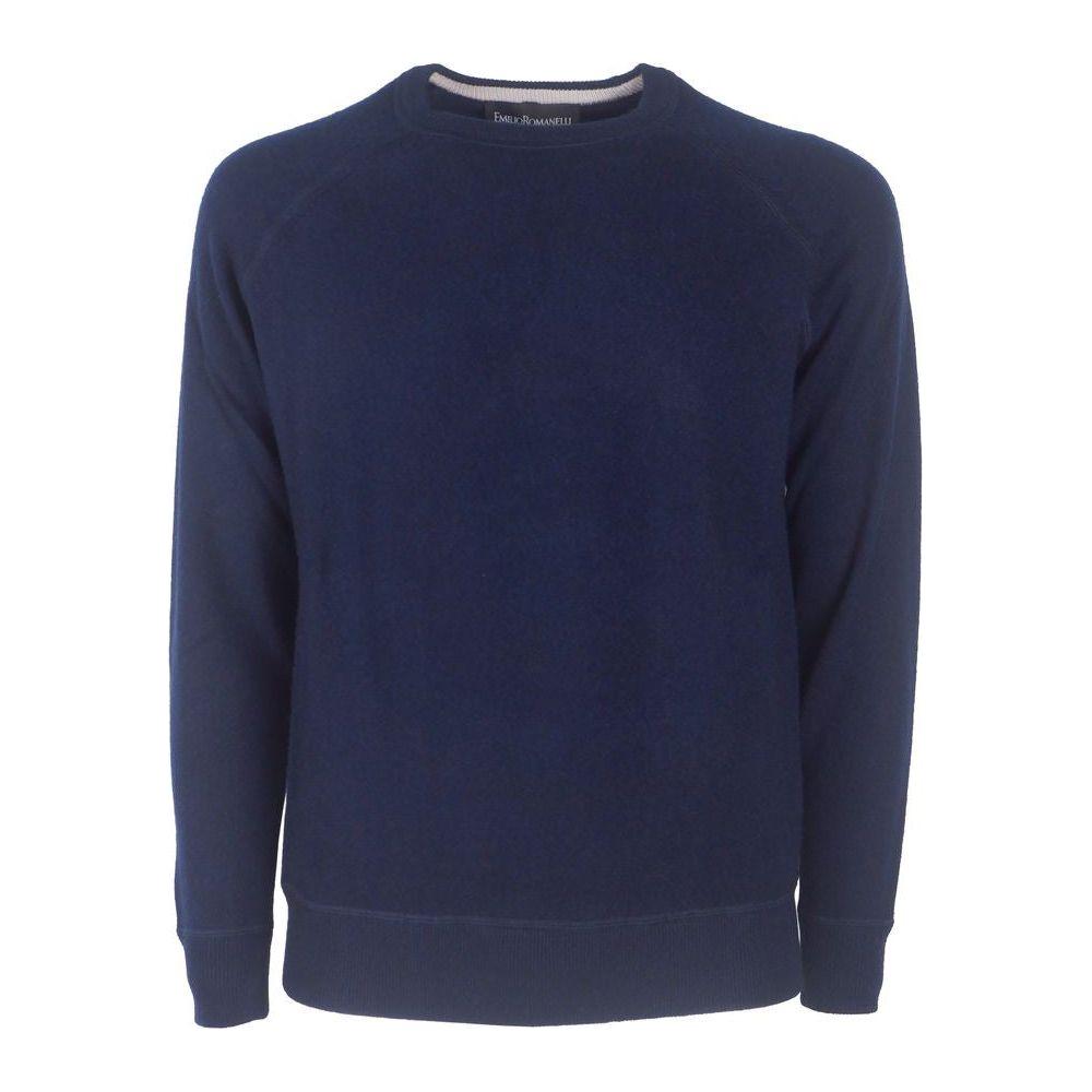 Emilio Romanelli Blue Cashmere Men Sweater Emilio Romanelli Dark Slate Gray