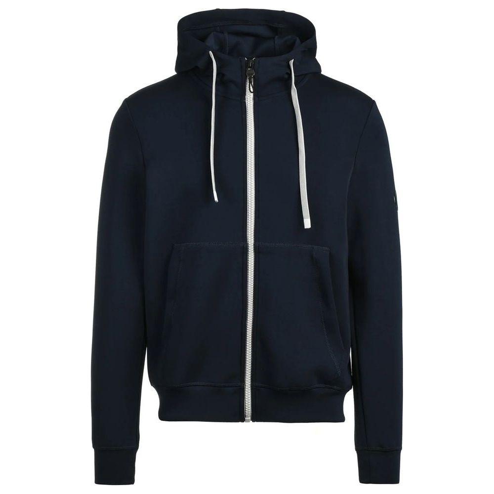 People Of Shibuya Sleek Blue Technical Fabric Hoodie People Of Shibuya Black