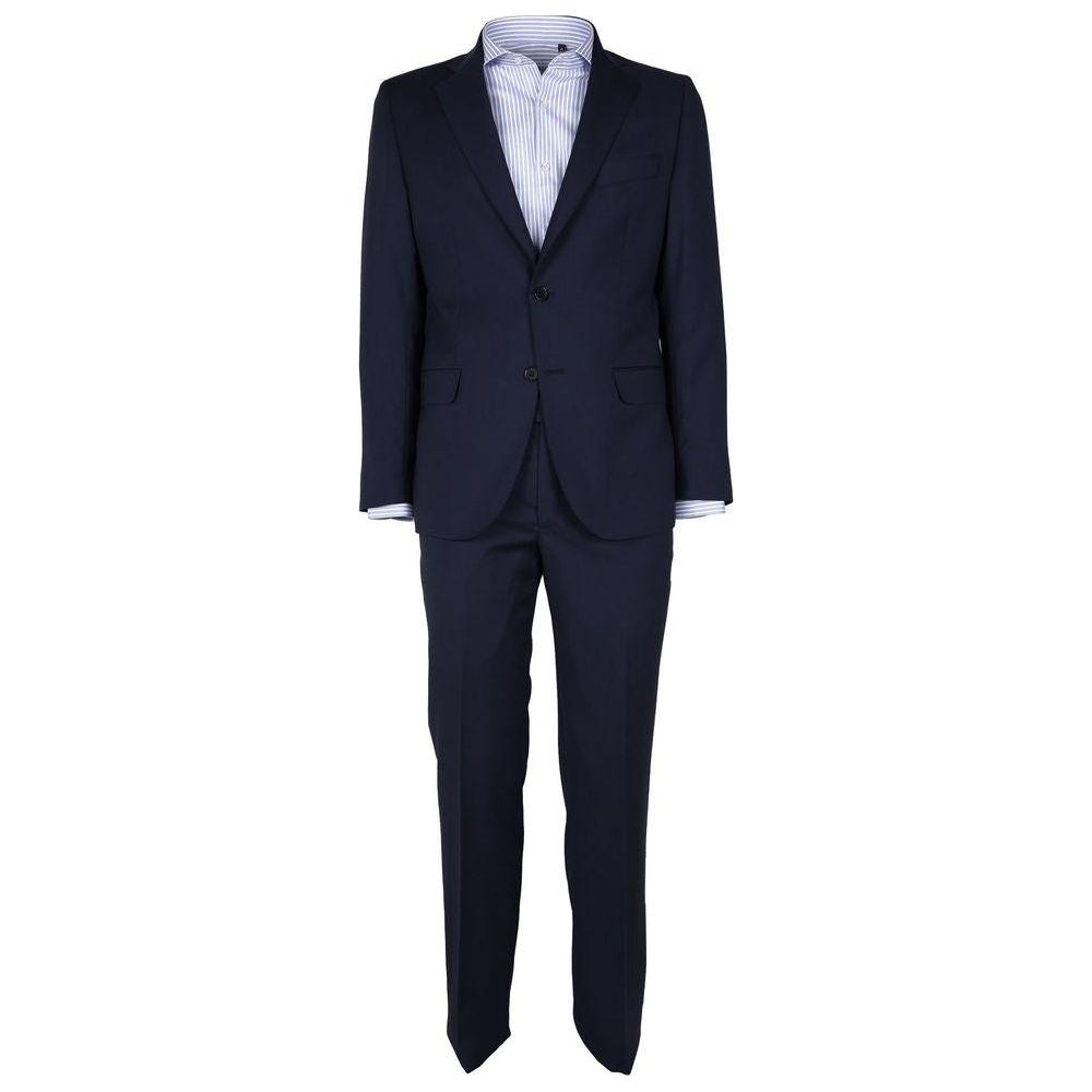 Made in Italy Blue Wool Mens Suit Made in Italy Black