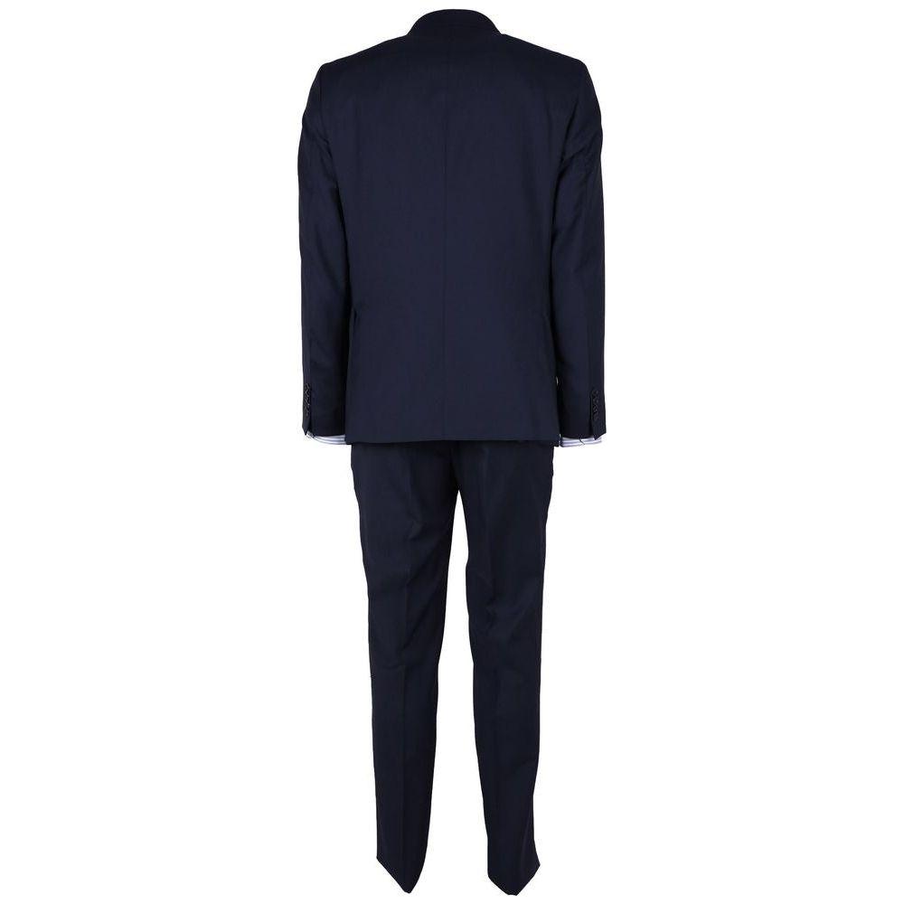 Made in Italy Blue Wool Mens Suit Made in Italy Black