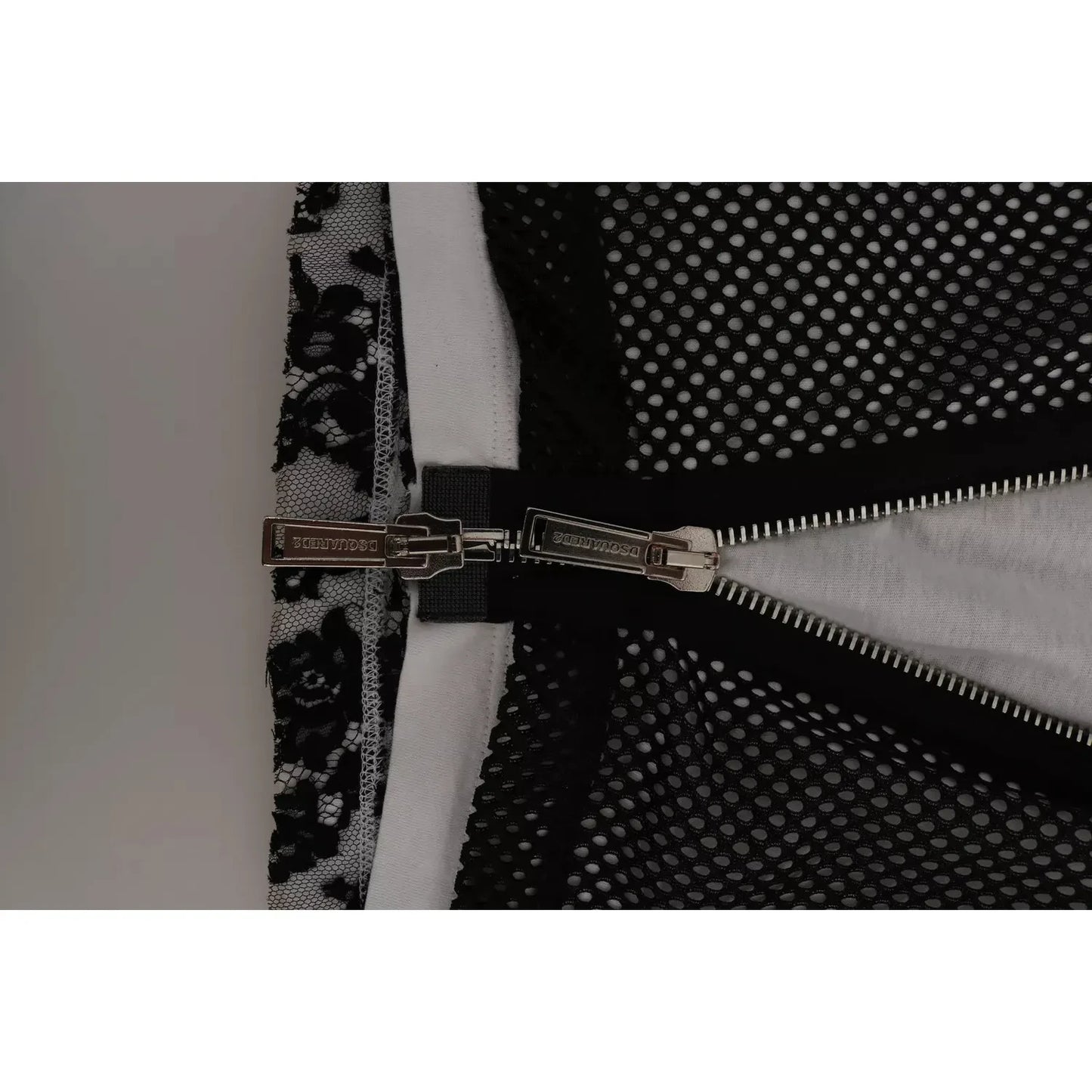 Dsquared² Black White Crew Neck Sleeveless Cotton Blouse Dsquared² Black