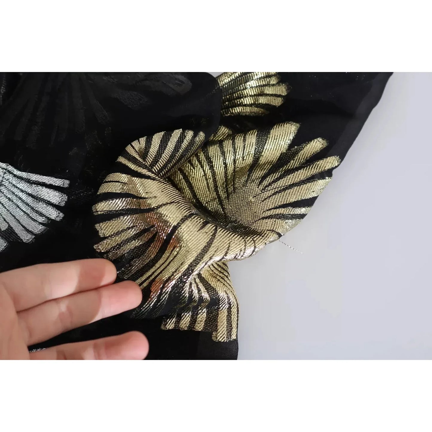 Dsquared² Gold Silver Silk Jacquard See Through Top Blouse Dsquared² Black