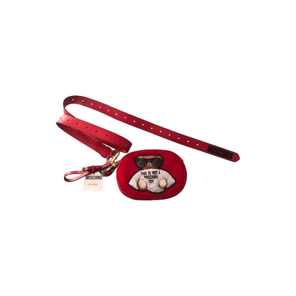 Moschino Couture Chic Embroidered Nylon Belt Bag in Pink Moschino Couture Antique White