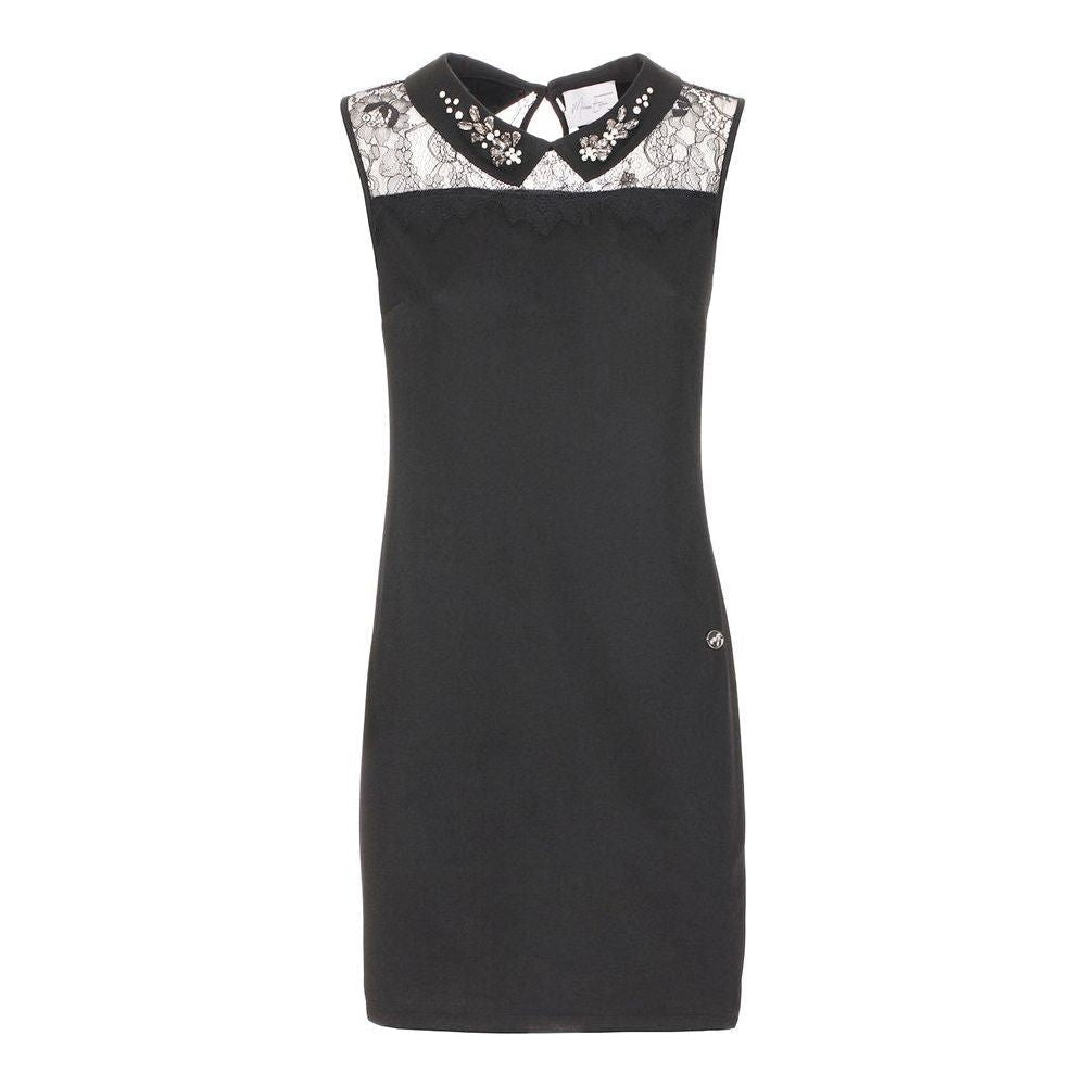 Maison Espin Black Polyester Women Dress WOMAN DRESSES Maison Espin Dark Slate Gray
