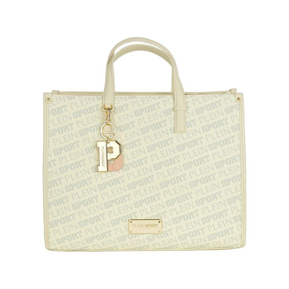 Plein Sport White Polyamide Women Shoulder Bag Plein Sport Light Gray