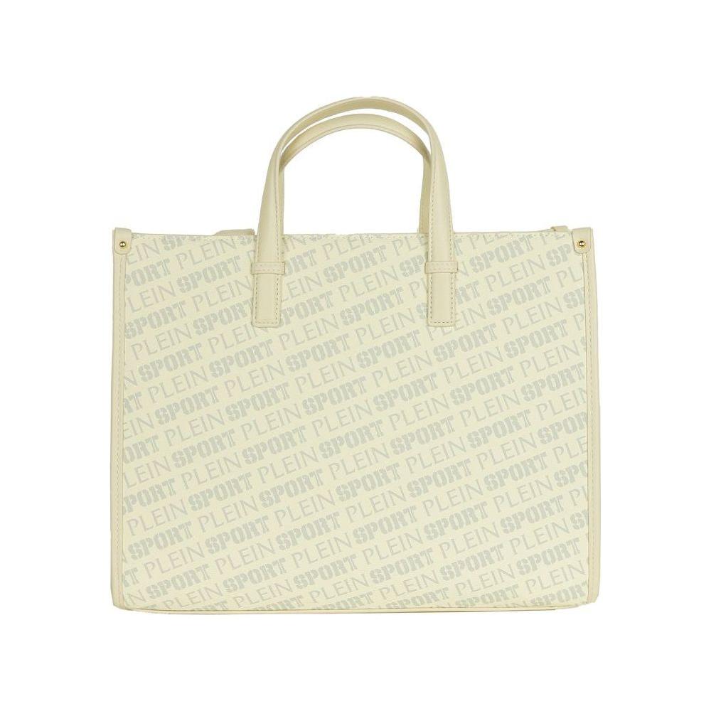 Plein Sport White Polyamide Women Shoulder Bag Plein Sport Light Gray