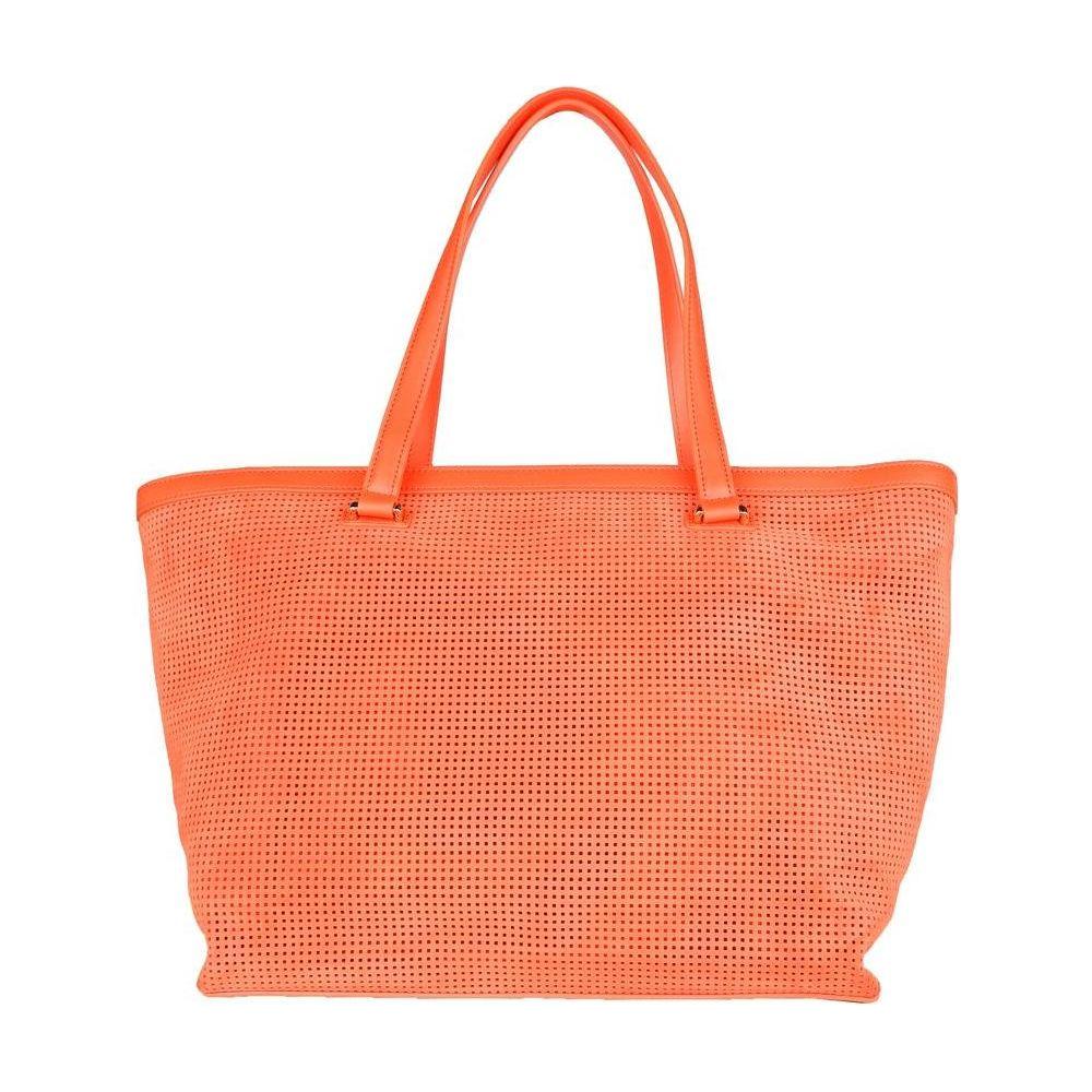 Cavalli Class Orange Calfskin Women Handbag Shoulder Bag Cavalli Class Salmon