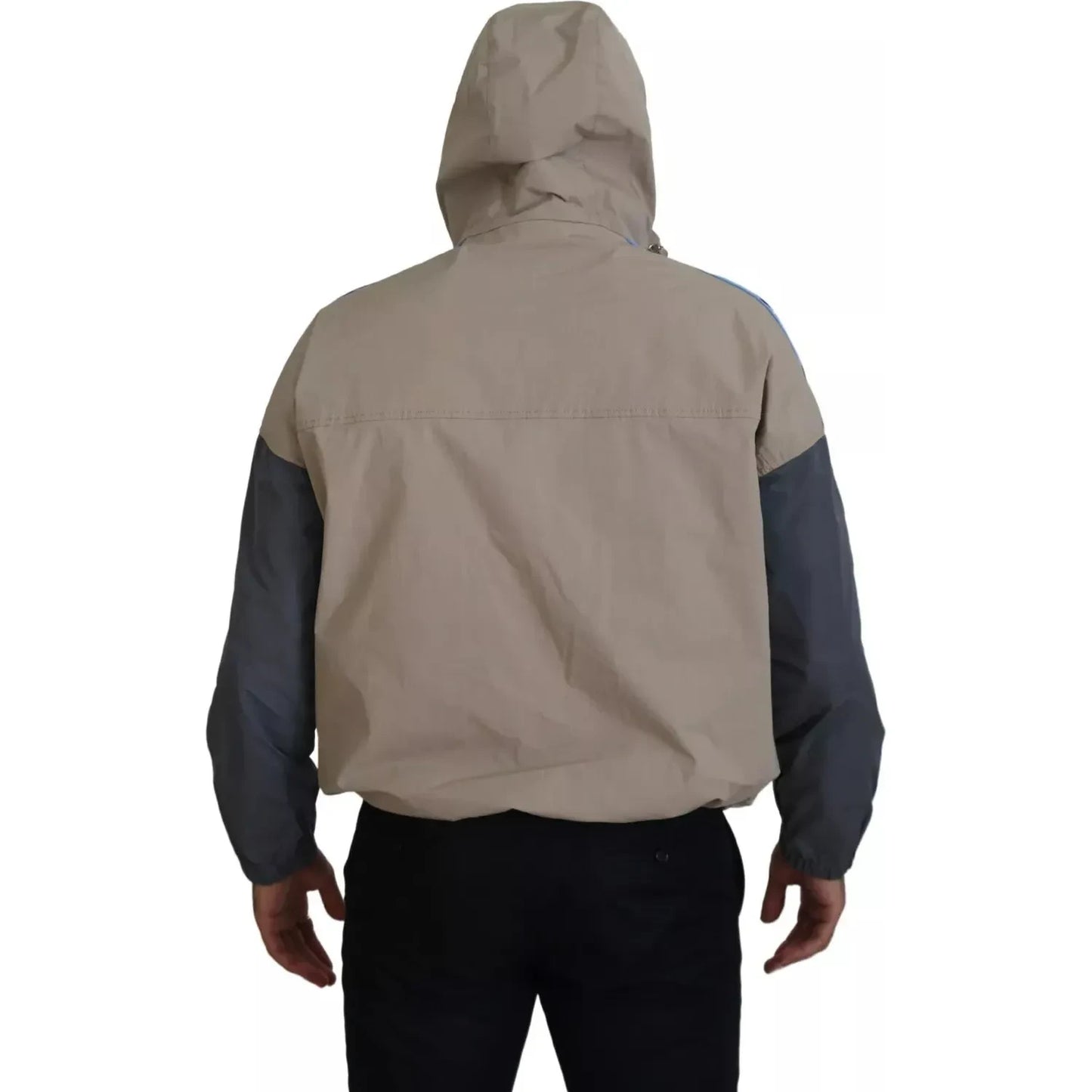 Dsquared² Brown Gray Sleeves Hooded Full Zip Jacket Dsquared² Slate Gray