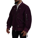 Dsquared² Purple Polyester Full Zipper Bomber Jacket JKT3540-48