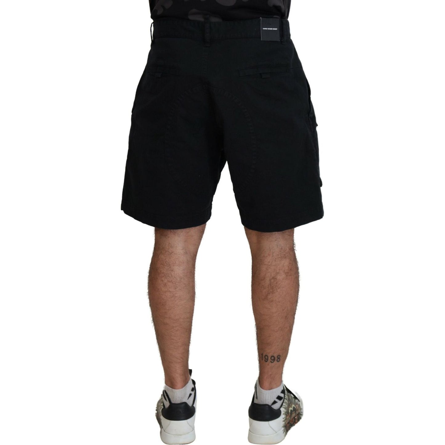 Dsquared² Black Cotton Cargo Boxer Above Knee Shorts Dsquared² Rosy Brown