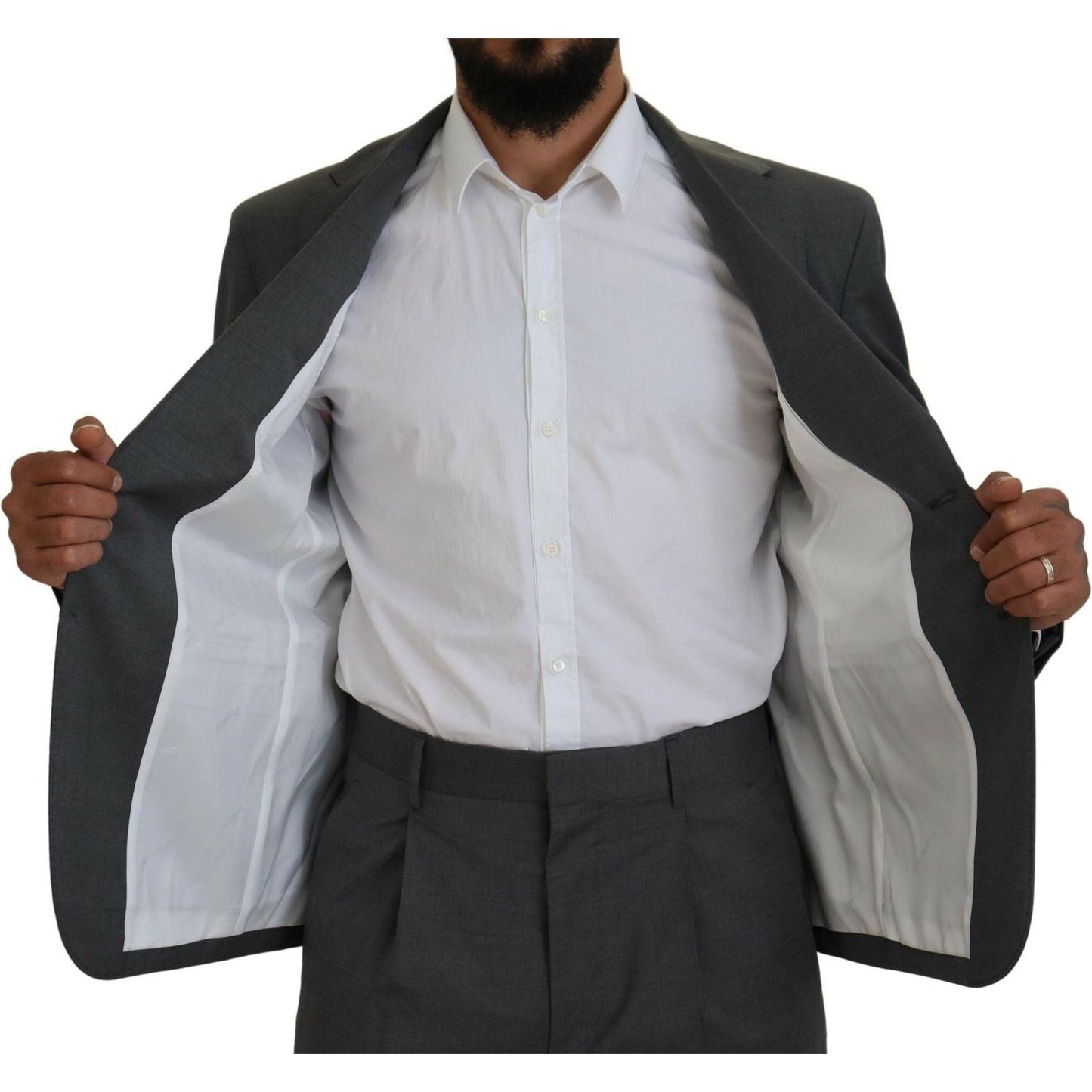 Dsquared² Gray Wool Single Breasted 2 Piece CIPRO Suit Dsquared² Dark Slate Gray
