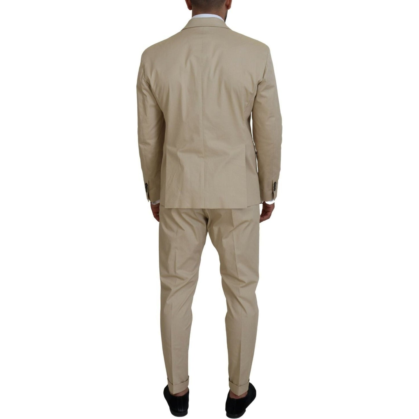 Dsquared² Beige Cotton Single Breasted 2 Piece CIPRO Suit Dsquared² Rosy Brown