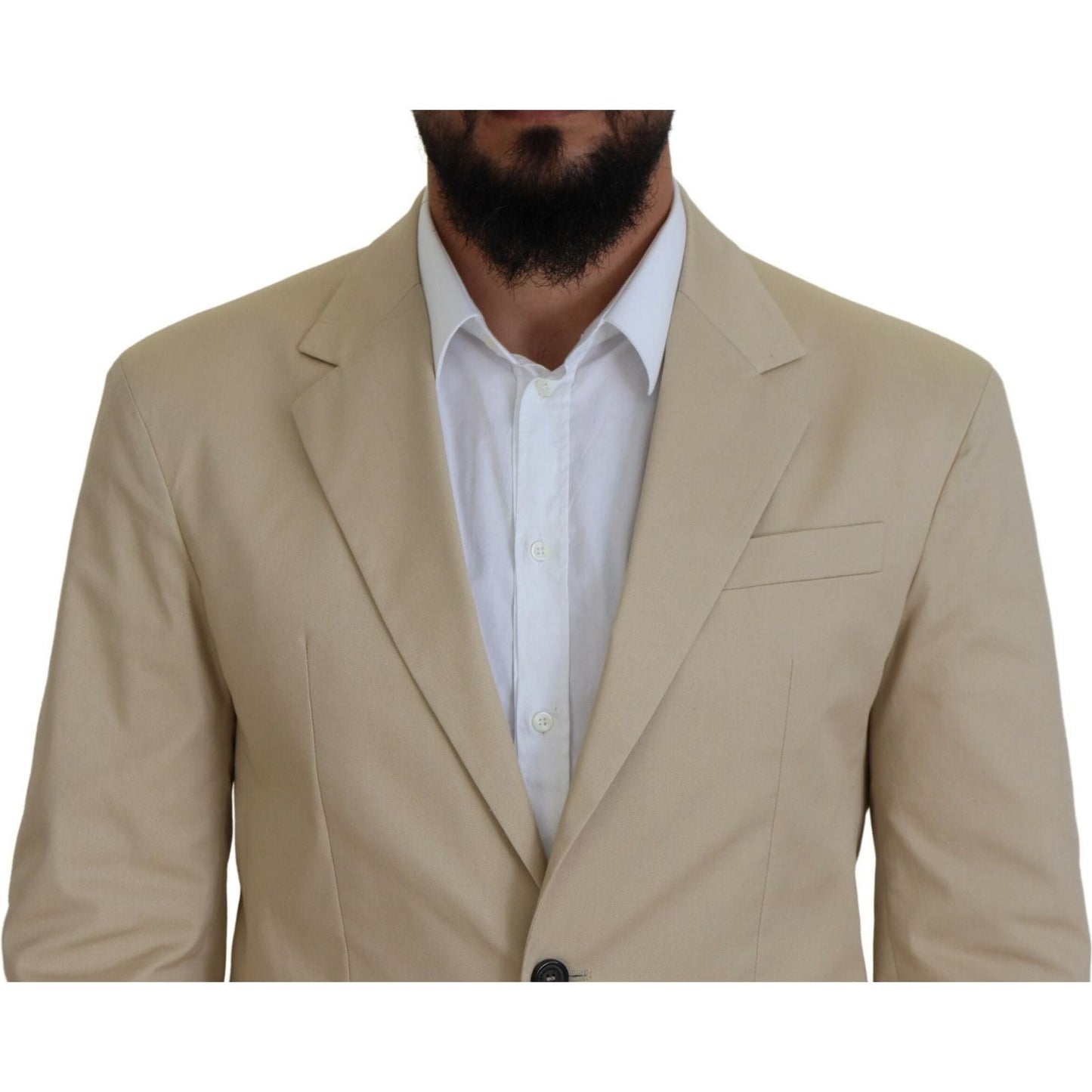 Dsquared² Beige Cotton Single Breasted 2 Piece CIPRO Suit Dsquared² Rosy Brown