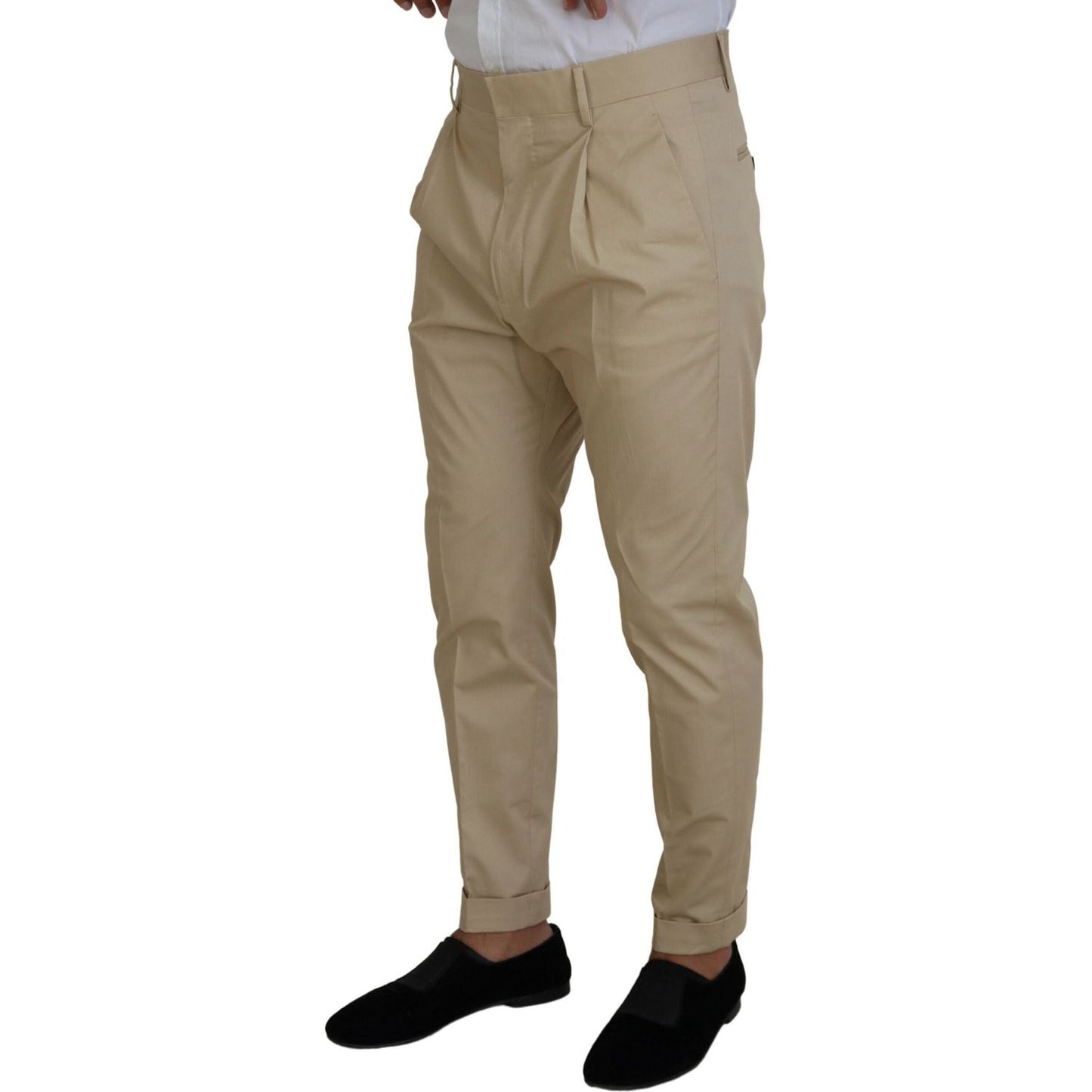 Dsquared² Beige Cotton Single Breasted 2 Piece CIPRO Suit Dsquared² Dim Gray