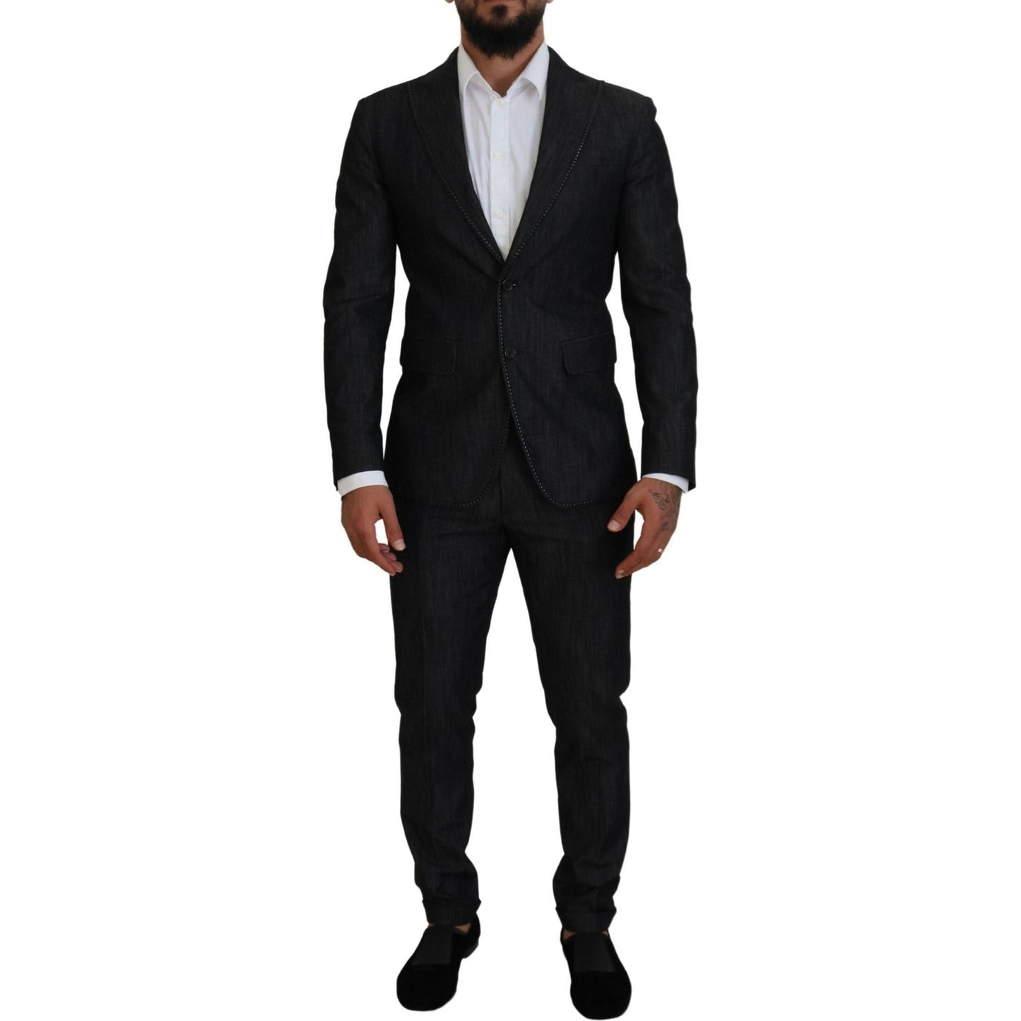 Dsquared² Black Cotton Single Breasted 2 Piece MIAMI Suit Dsquared² Black